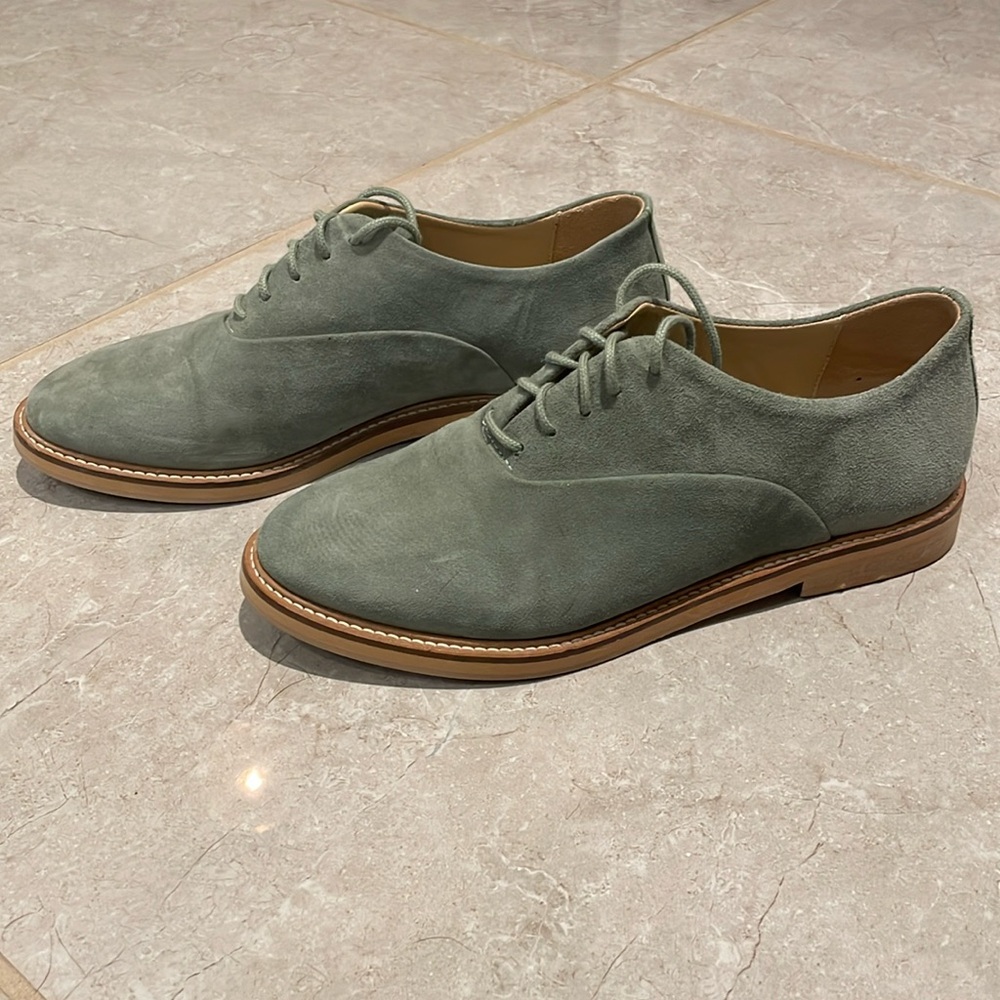 Frank and Oak women shoes, size US 7, suede, green sage